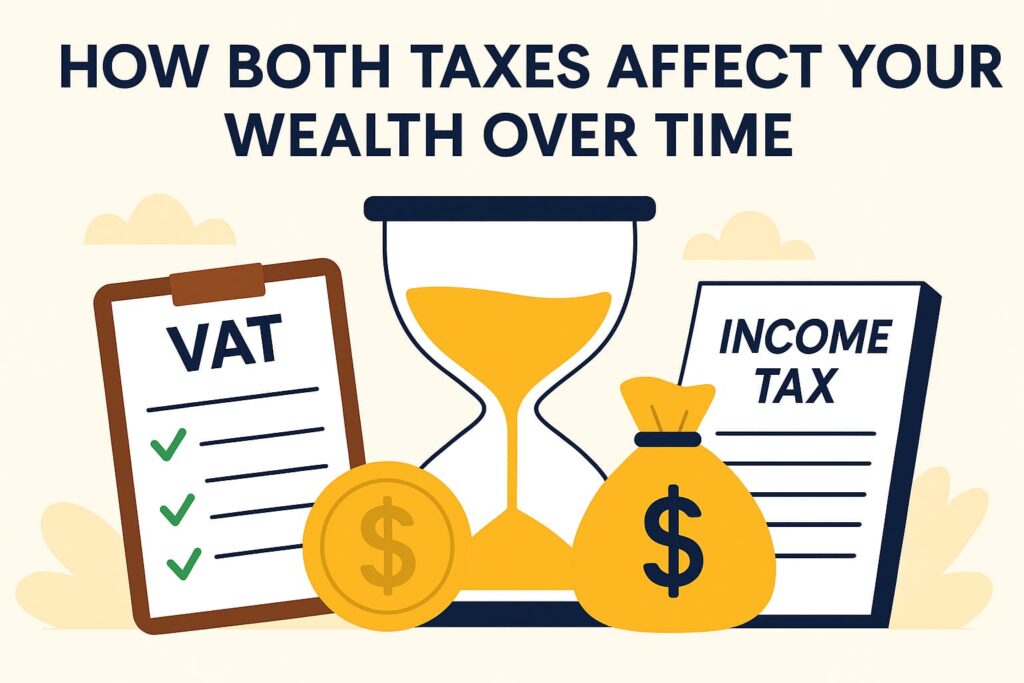 How Both Taxes Affect Your Wealth Over Time